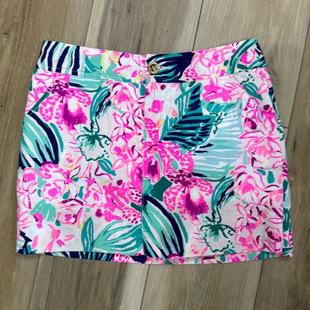 Lilly Pulitzer Nicki Skort Via Flora Multicolor Print Skorts Mini Skirt 00